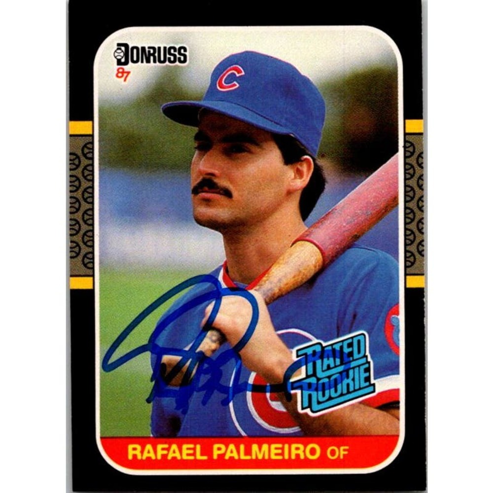 Rafael Palmeiro Signed 1987 Donruss #43 Baseball Card Chicago Cubs RC Auto